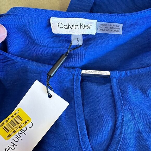 Calvin Klein NWT Royal Blue Top Dress up or Down Large - Picture 5 of 6